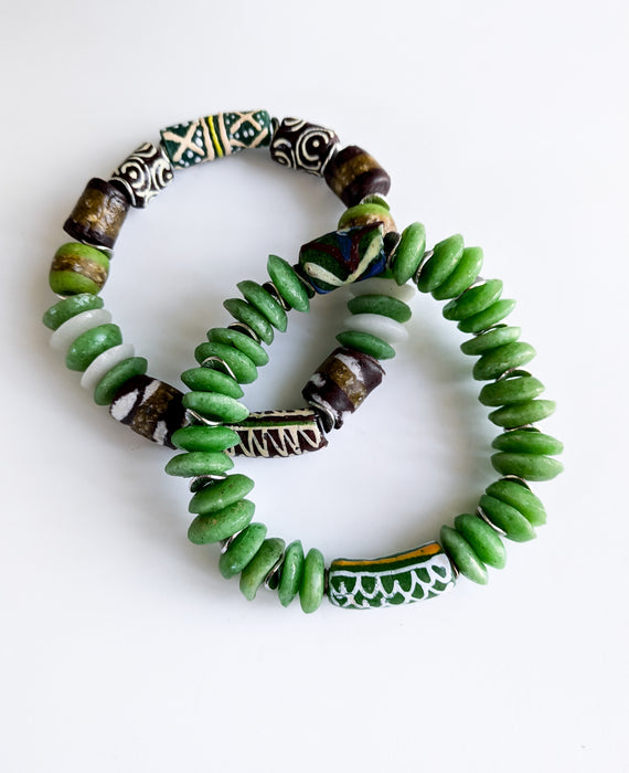 Ashanti Stretch Bracelets - Green