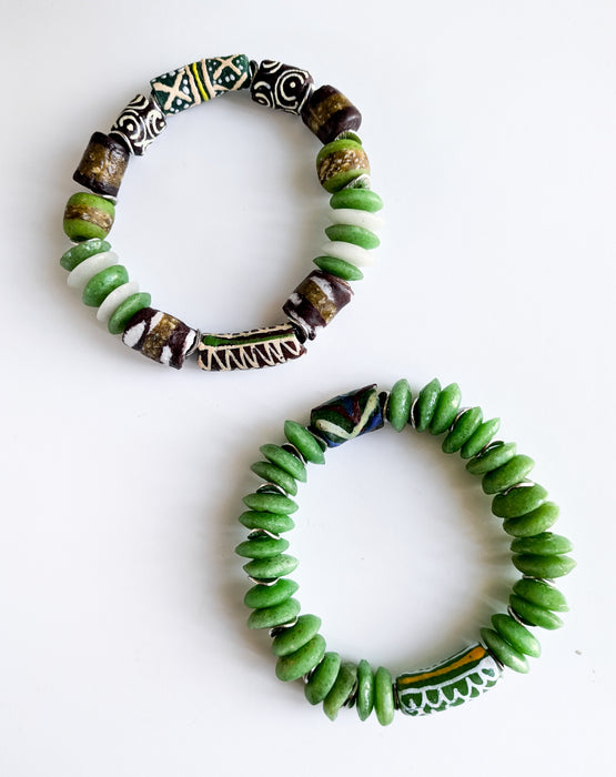 Ashanti Stretch Bracelets - Green