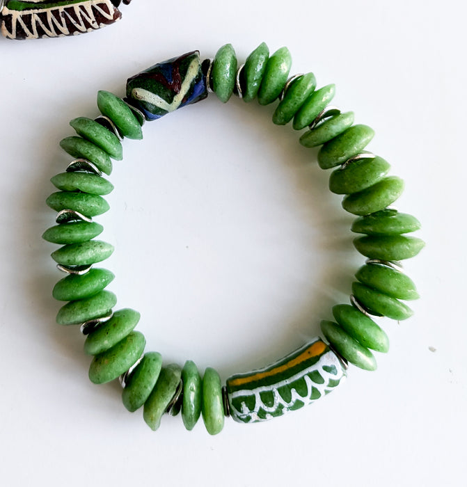 Ashanti Stretch Bracelets - Green