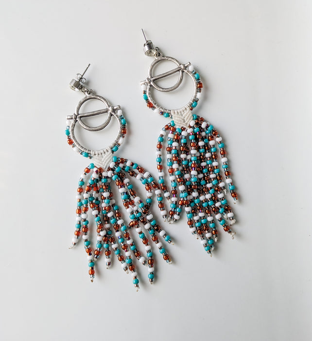 Nuri Fringe Earrings - Turquoise