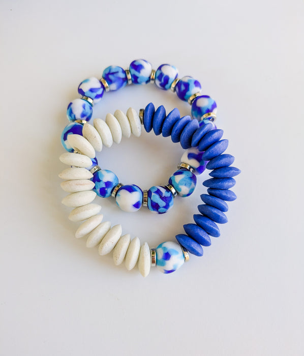 Ashanti Stretch Bracelet Mini Stack - Blue